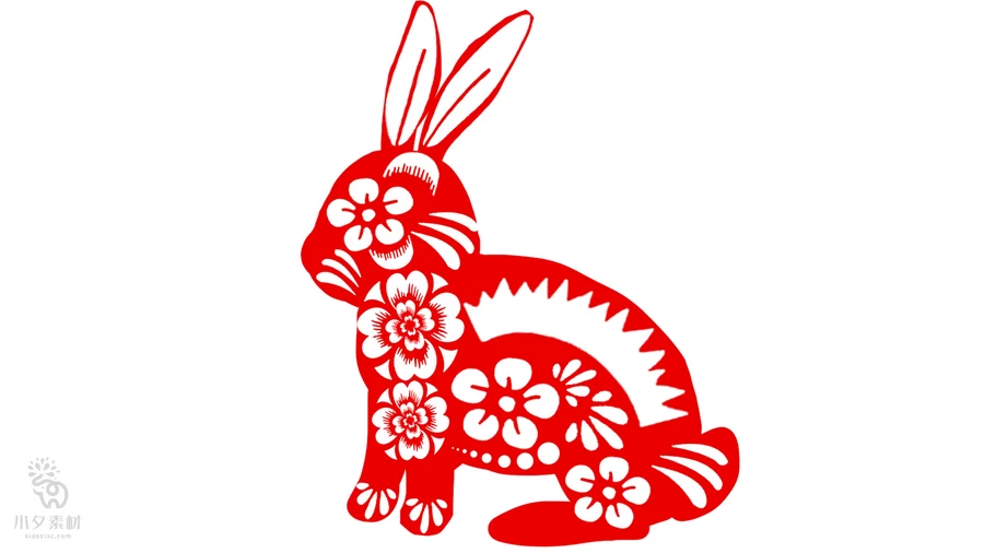 2023年兔年新年春节金箔剪纸雕刻元素图案图形png免扣PSD设计素材【020】
